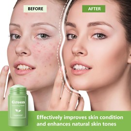 Green Tea Mask Stick, Blackhead Remover for Face, Deep Pore Cleansing, Oil Control & Moisturizing with Hyaluronic Acid, Shrink Blackheads for All Skin Types (1PCS)
