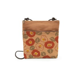 Creareki Made in Japan Shoulder Bag for Women Lightweight Persimmon Shibu Dyed 2 Zipper Pochette Birthday Present KS-111us (camellia)