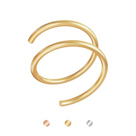 14K Gold Filled Double Hoop Nose Ring for Single Piercing, 6mm 22g Nose Ring Hoop, Spiral Nose Ring Double Hoop 22 Gauge Small Thin Nose Ring Hoop