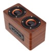 Computer Speaker,Retro Wooden Subwoofer Speaker with Mic, Portable Speaker for