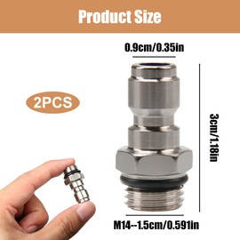 2PCS 14mm Male Thread to 1/4 inch Quick Release Adapter, Pressure Washer Quick Release Fittings, Pressure Washer Connector