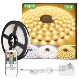 Lepro LED Strip Light, 3000K-6000K Tunable White, 32.8ft Dimmable Bright LED ...