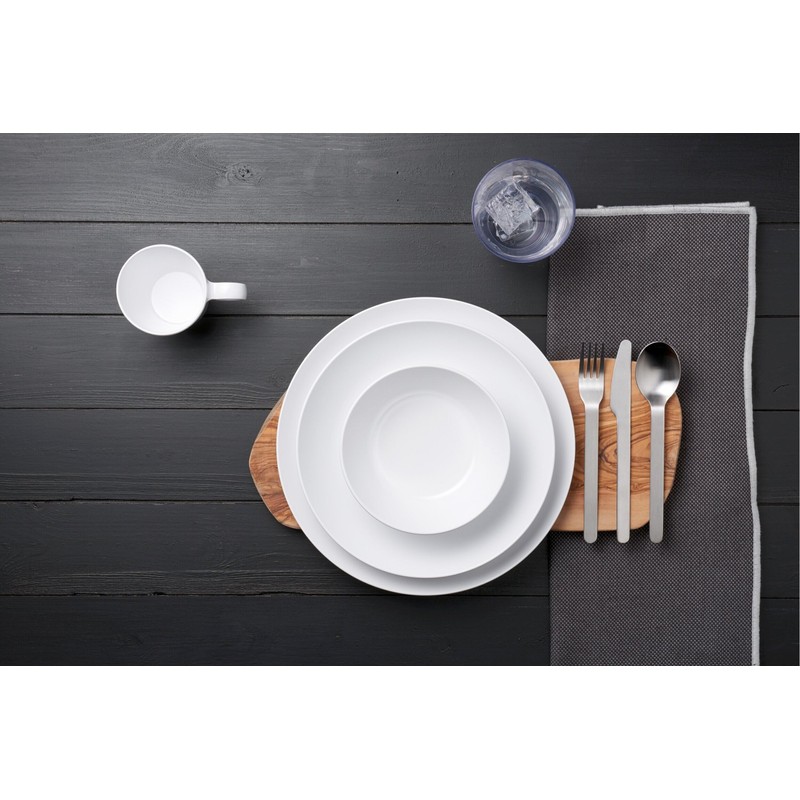 Flow Dinner Plate, White