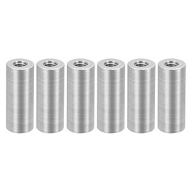PATIKIL 6pcs M3 Metal Threaded Standoff Spacer Nuts, Round Aluminum Spacers Female Coupling Screws, 1/8" ID x 1/4" OD, Silver, (15mm L)