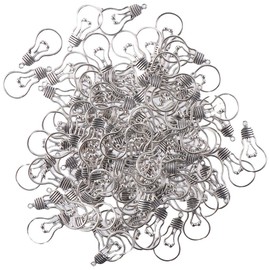 hobbyhub 100Pcs Antique Silver Lamp Light Bulb Charms Pendants for Jewelry Making,DIY Bracelet Necklace Accessories,Alloy Incandescent Light Charms