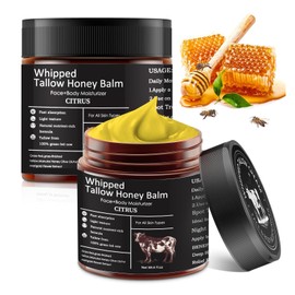 Souvik Beef Tallow Creme ohne Parfüm, Rindertalg Hautpflege Creme für Gesicht und Körper, Tief Feuchtigkeitsspendend und Schnell Einziehend für Trockene Haut (Zitrusduft)