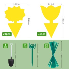 48 Pack Fruit Fly Traps for Indoors Plants Fungus Gnat Killer Trap Outdoor, Sticky Fly Catcher for House Outdoor, Flying Insects, Fungus Gnats, Flies