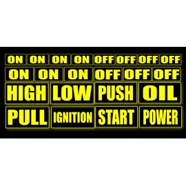 OwnTheAvenue On Off Switch Button Kit Vinyl Stickers Yellow