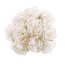 SHACOS Peony Artificial Flowers White, 20 Pcs Fake Silk Flowers Single Stem Artificial Peonies Flower Bouquet for Home Decor Wedding Table Centerpiece Party Floral Arrangement