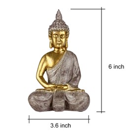 Houlu Meditating Buddha Statue Indoor – 6 Inch Buddha Statue for Home Decor, Small Buddha Statues for Meditation and Spiritual Decor - Serenity Buddha