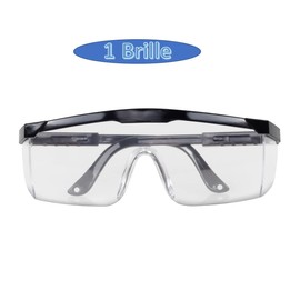 HMH Safety Glasses for Glasses Wearers with Adjustable Arms Black Safety Glasses for Laboratory Universal Size Safety Glasses Certified