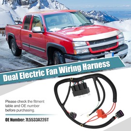 X AUTOHAUX 7L5533A226T Dual Electric Fan Upgrade Wiring Harness Kit for GM 1999-2006 ECU Control Engine Cooling Fan Wire Relay Kit