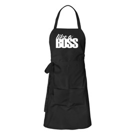 Huuraa Apron like a Boss Saying Gift Cotton Like a Boss Gift Idea, black, One size fits all