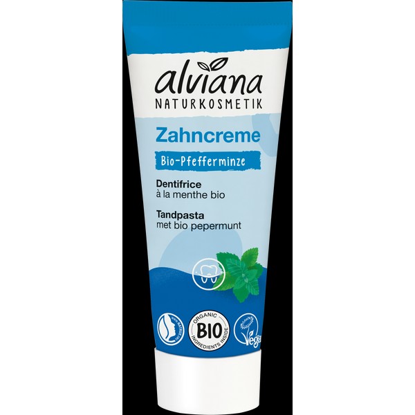 alviana Naturkosmetik Organic Peppermint Toothpaste, 75 ml