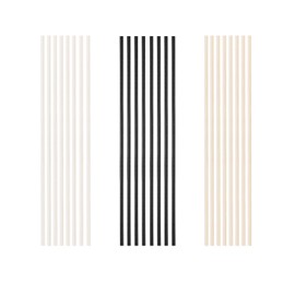 MYSTICHOME 24PCS Natural Reed Diffuser Sticks - Strong Scent for Large Rooms, Bathroom & Bedroom. Ideal Housewarming Gift, Coffee Table Decor, White+Black+True Set