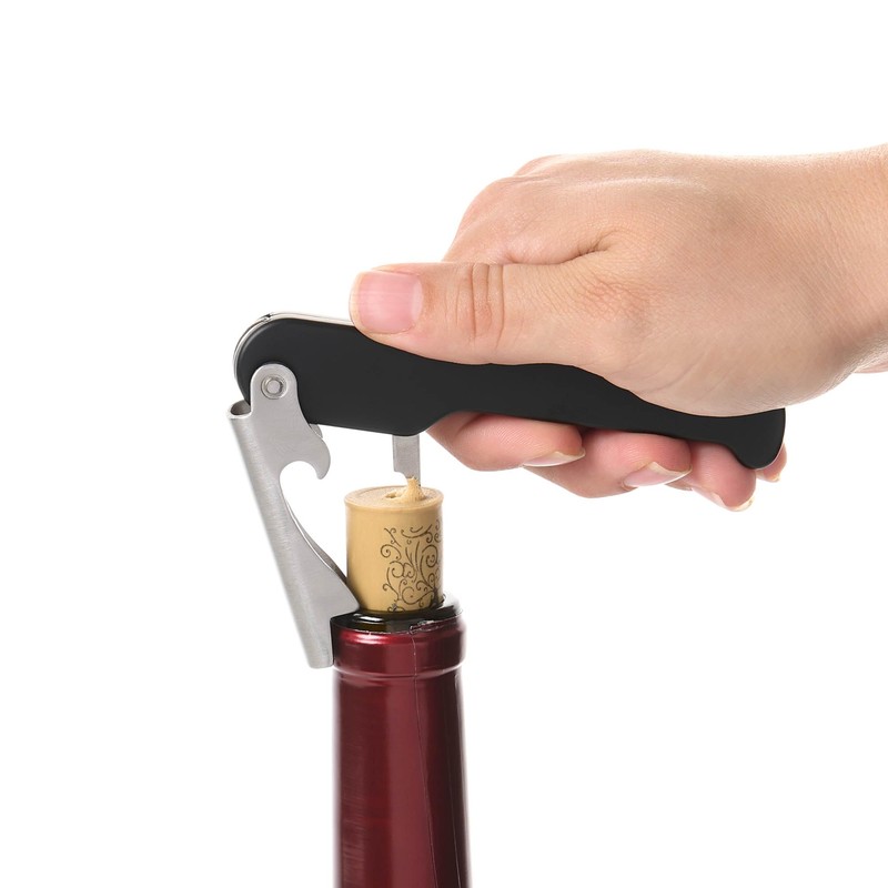 HIC Kitchen Bar Soft-Touch Waiter’s Corkscrew, For Natural and Synthetic