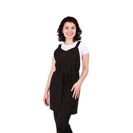 Smockers Professional Cross Over Shoulder Tie Apron, Cosmetology Uniform, Fitted Apron Black