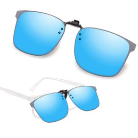 UroClysmic Polarised Clip-On Sunglasses, UV400 Protection, Anti-Glare, Ideal for Outdoor, Driving, Fishing - Suitable for Men and Women, blue