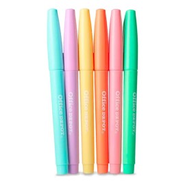 Marcatextos Pastel Punta Cincel 6 Pzas Office Depot Color