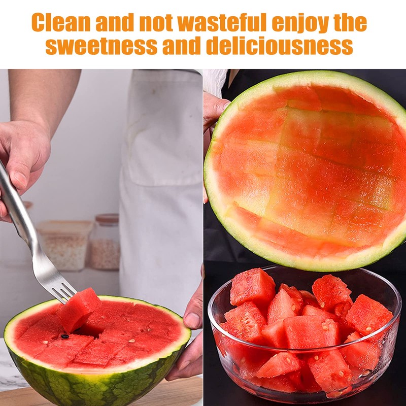 Eniyou Watermelon Cutter 2-in-1 Watermelon Cutter Fork 2-in-1 Watermelon Fork