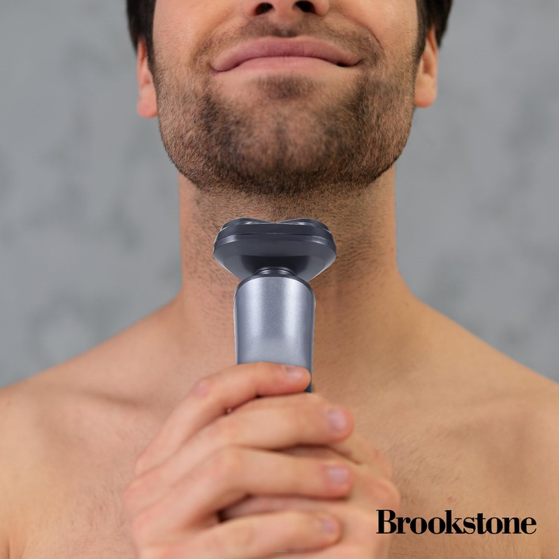 Brookstone - 3 Head Rotary Shaver, Precision Shave, Cutting-Edge Design,