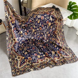 K-Elewon Large Square Scarf 43" Silk Scarf Fashion Scarves Silk Feeling Hair Wrapping Scarfs Night Sleeping Headscarf, Vb05, Free size
