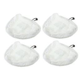 First4spares Steam Mop Floor Microfibre Cleaning Pad Covers for Hoover SSNC1700 Steamjet (White, Pack of 4)