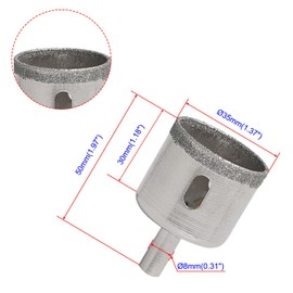 Ohamtes 1Pcs cutting diameter 35mm(1-3/8") diamond drill bits, hollow drill bits, hole saw diamond bits, suitable for opening holes in glass, ceramics, marble and other materials