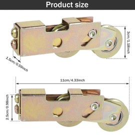 4Pcs Sliding Door Rollers 1-1/4inch Sturdy Sliding Patio Door Tandem Roller Assembly Kit Enduring Ball Bearing Sliding Glass Door Roller Replacement Total Load Bearing 330lbs