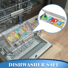 Viscogrip Dishwasher Basket for Small Items, 304 Stainless Steel Dishwasher Basket, Bottle Parts, Scoops, Forks, Chopsticks Cleaning (Silver)