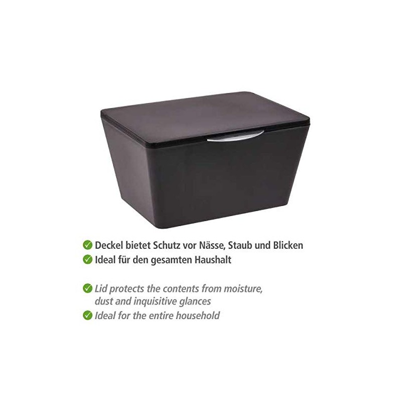 Wenko Brasil Storage Basket / Storage Box with Lid, 15.5