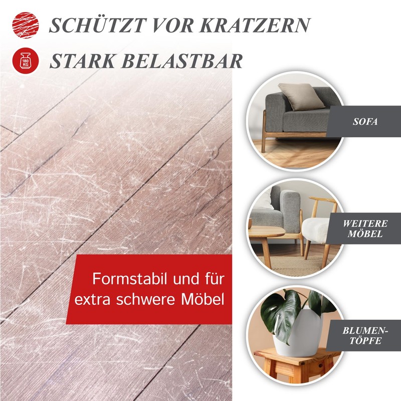 2-1/2 Inch Diameter Heavy Duty Felt Pads - Tan, 12