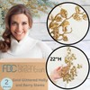 Factory Direct Craft Gold Glittered Holly and Berry Sprays Set