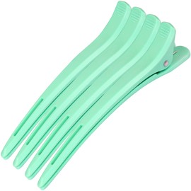 EI Sonador Dakar Hair Clips, Professional Hairdresser Non-marking Non Slip Professional Hair Clips, 4 Pcs (Green, 4 Pack)