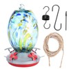Hummingbirds Water Feeder Colorful Painting Glass Bird Feeding Tool for