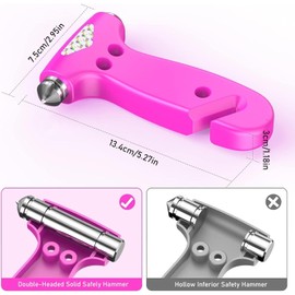 ZYEKIU Emergency Hammer Car, Window Breaker 3 in 1 Emergency Escape Tool, Emergency Hammer Car with Seat Belt Cutter, Protector Safety Hammer, Seat Belt Cutter, Emergency Hammer, Car Exit Aid (Pink)