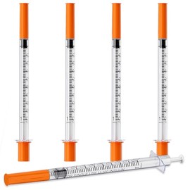 1mL 31G Syringe with 1/4 Inch (6mm) U-100 1cc syringes Individually Wrapped Box of 25