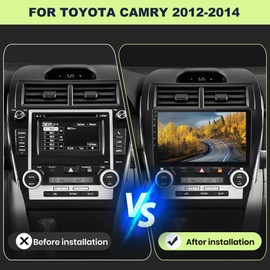 Pyniro Car Radio Stereo for Toyota Camry 2012-2015 Android 13 2GB+64GB Radio Upgrade Replacement 10 Inch Touchscreen Head Unit with CarPlay Android Auto with Bluetooth/GPS/FM/AM/BackCamera/29 Themes