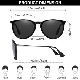 Ougenni Sunglasses for Women Men Vintage Polarized Women Sunglasses Round Classic Retro UV Protection Lens,3 Pack