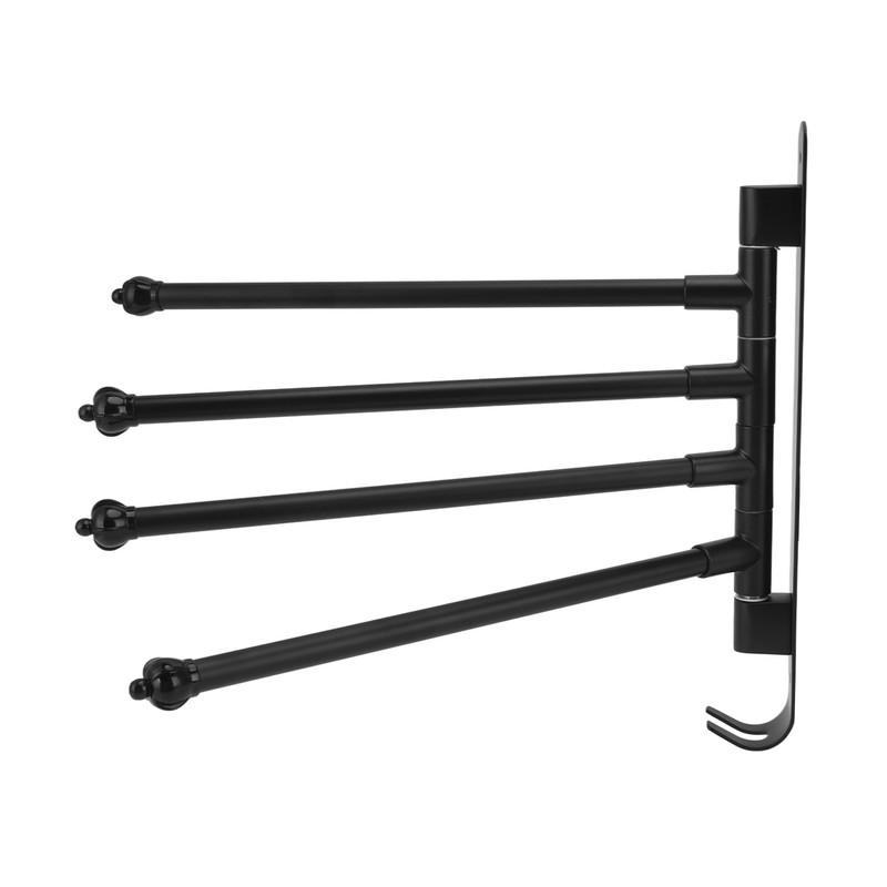 Stainless Steel Swivel Towel Hanger Holder Black Rotating Movable Towel