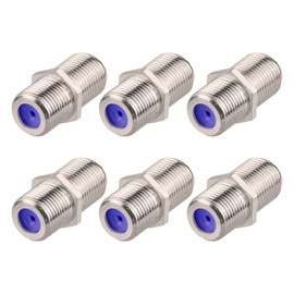 VCE 3GHz Coaxial Cable Connector Nickel Plated, Coax Female to Female Connector for RG6/RG59 Coaxial Cable Extend, 6 Pack