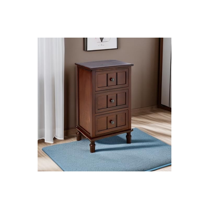 Decor Therapy Simplify Three Drawer Wood Accent Cabinet Side Table,
