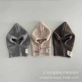 Kids Balaclava Hat, Korean Style Winter Knit Scarf LF1904 Free Size/49-53cm Beige 3ea