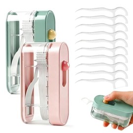 Dispensador Hilo Dental Automático Portátil 2026, 50 Palillos Incluidos, Recargable Casa Restaurante Viaje (Rosa，Verde, 3.4inX2in, Sin sabor)