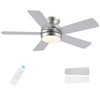 POCHFAN 42 Inch Brushed Nickel Ceiling Fans with Lights and