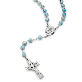 Mondo Cattolico Rosary Beads catholic for Women and Men Blessed During Pope's Angelus, Five Decades Rosary of Our Lady of Miraculous Medal centerpiece - Perfect Catholic gifts