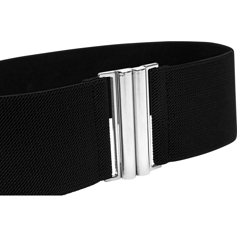 BlackButterfly Classic Retro Waist Belt, Wide and Stretchy Elastic -