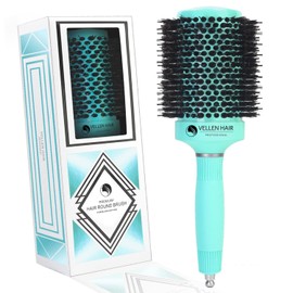 Vellen Hair Professional Round Hair brush for blow drying, nano ionic thermal ceramic brush with boar bristles, Ideal fine styling Brush for drying and curling - Mint (2 Inch)