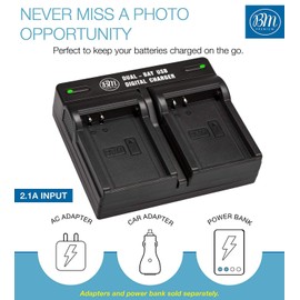 BM Premium BLN1 Dual Battery Charger for Olympus Pen F, OM-D E-M1, OM-D E-M5, OM-D E-M5 Mark II, OM-D E-P5 Digital SLR Camera