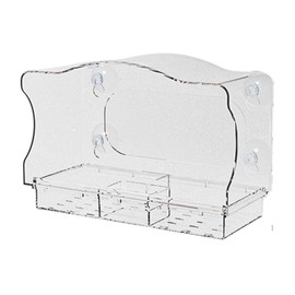 Wild Bird Feeders | Transparent Hummingbird Feeder,Acrylic Feeding Tray with Suction Cups for Garden Backyard Patio Apartment